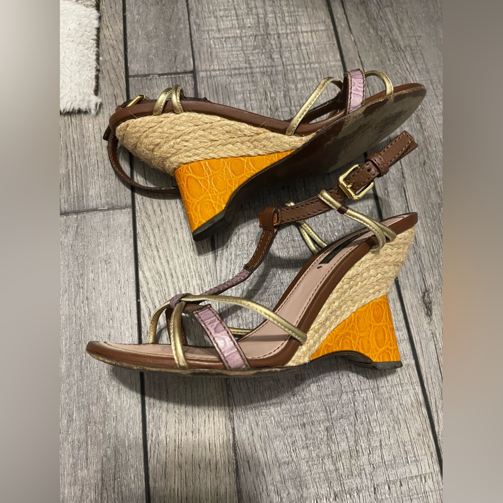Vintage Louis Vuitton Wedge Sandals size 35.5 - Picture 6 of 9